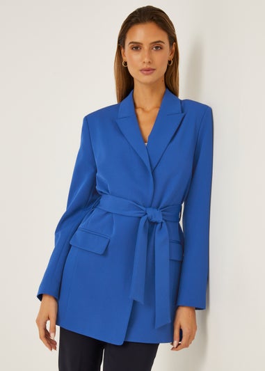 Et Vous Blue Belted Blazer