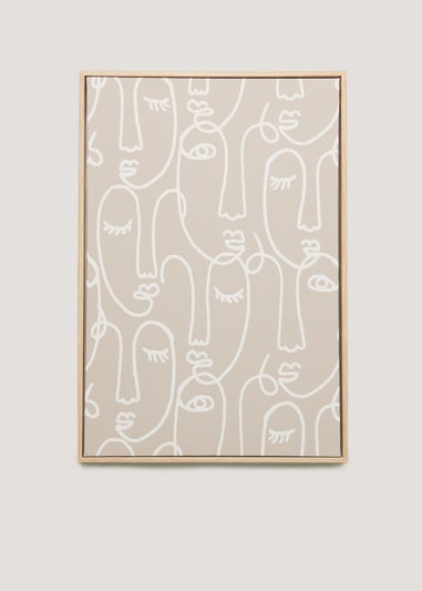 Taupe Faces Wall Art (28cm x 41cm)