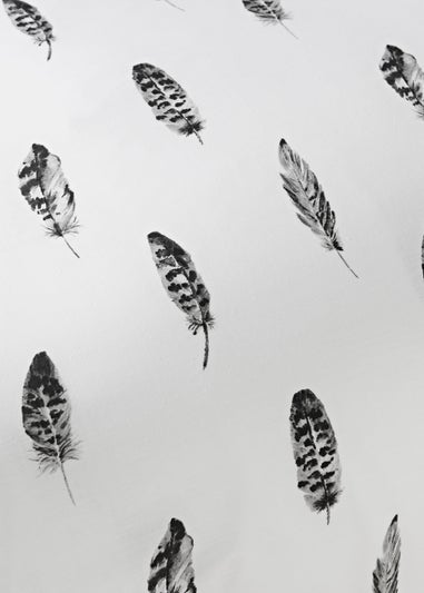 Monochrome Feather Print Duvet Cover