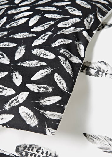 Monochrome Feather Print Duvet Cover