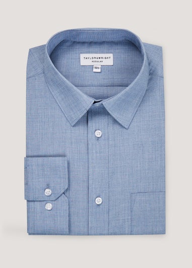 Taylor & Wright Blue Marl Easy Care Regular Fit Shirt