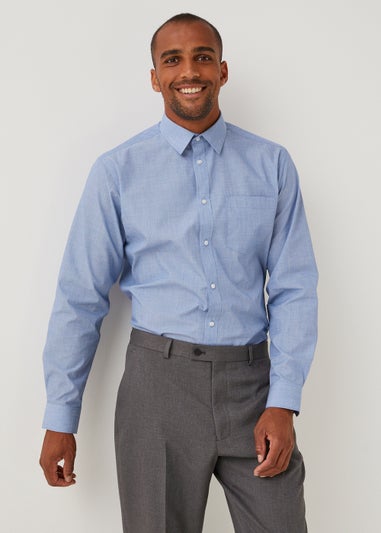 Taylor & Wright Blue Marl Easy Care Regular Fit Shirt