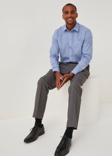 Taylor & Wright Blue Marl Easy Care Regular Fit Shirt