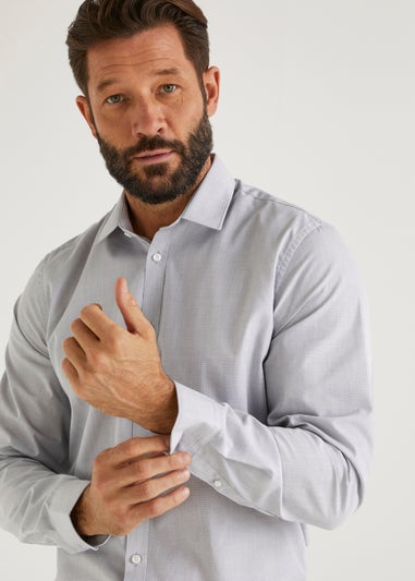 Taylor & Wright Grey Marl Easy Care Slim Fit Shirt