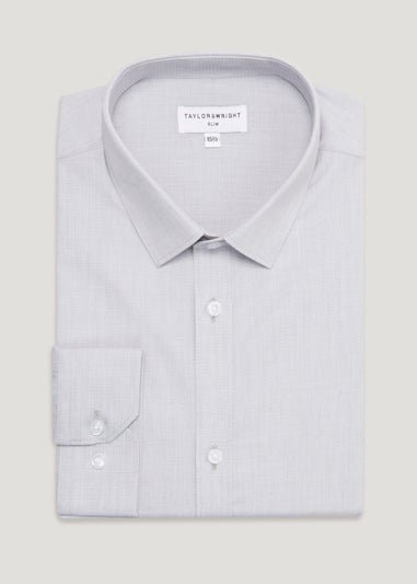 Taylor & Wright Grey Marl Easy Care Slim Fit Shirt
