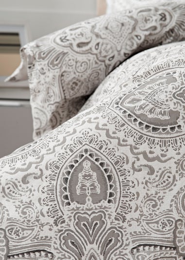 Grey Damask Duvet Cover