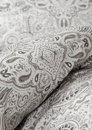 Grey Damask Duvet Cover