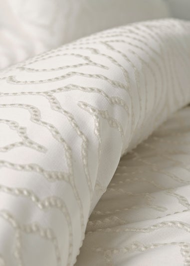 Ivory Jacquard Leaf Duvet Cover