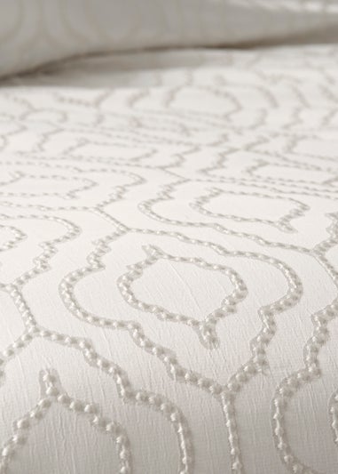 Ivory Jacquard Leaf Duvet Cover