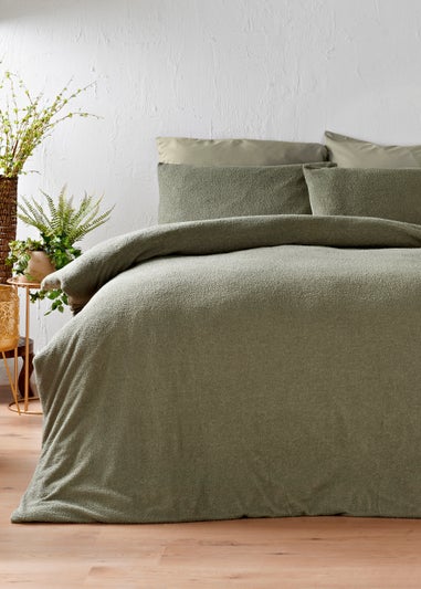 Green Boucle Duvet Cover