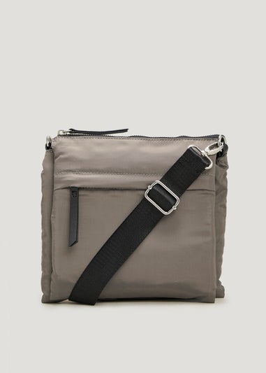 Taupe Nylon Messenger Bag