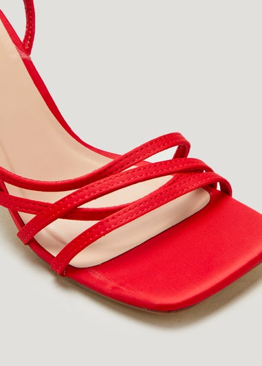 Be Beau Red Strappy Heels