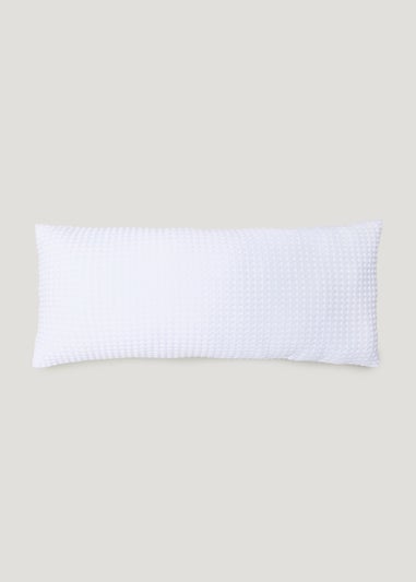 White Waffle Lumbar Cushion (30cm x 70cm)