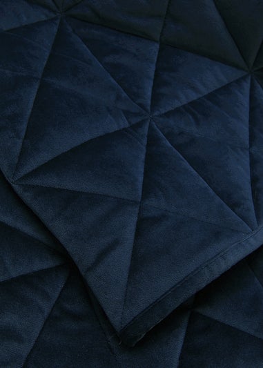 Navy Velvet Bedspread (235cm x 235cm)