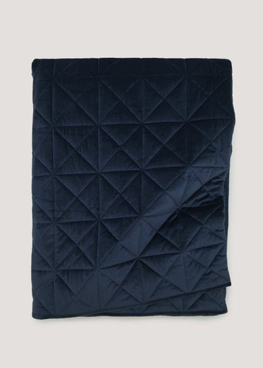 Navy Velvet Bedspread (235cm x 235cm)