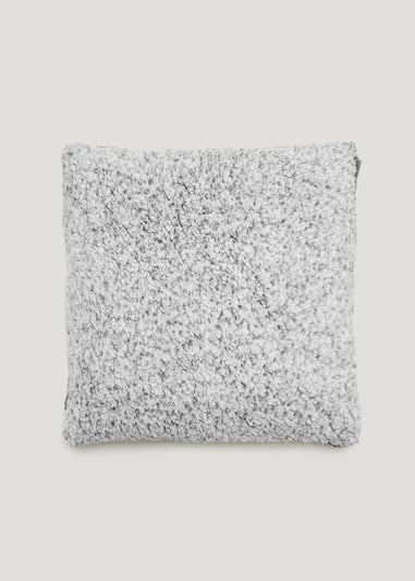 Grey Frosted Teddy Fleece Cushion (43cm x 43cm)