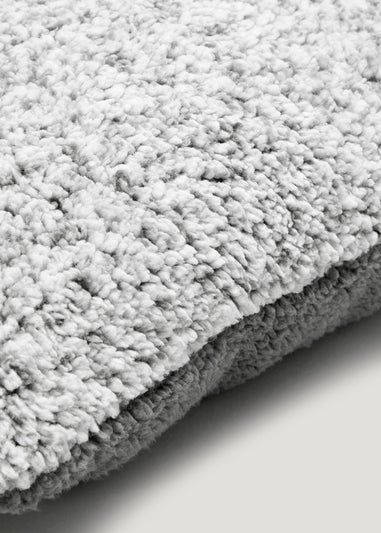Grey Frosted Teddy Fleece Cushion (43cm x 43cm)