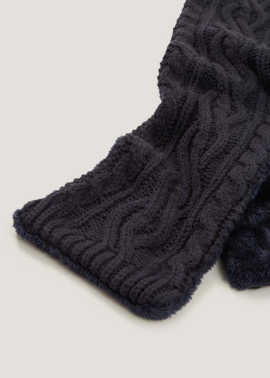 Kids Navy Hat Scarf & Gloves Set (3-13yrs)