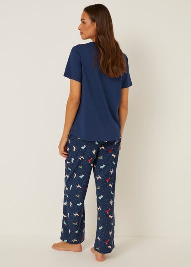 Navy Dog Print Pyjama Set