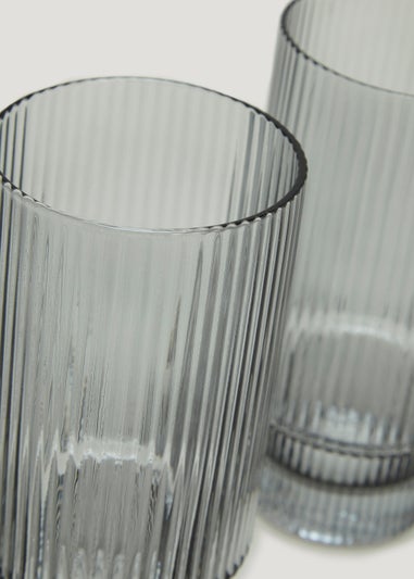 2 Pack Grey Clarity Tumbler Glasses (13.5cm x 7cm)
