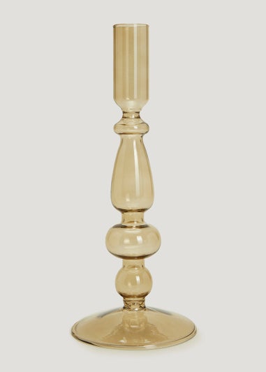 Green Curve Glass Candle Holder (21cm)