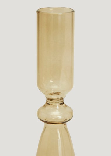 Green Curve Glass Candle Holder (21cm)