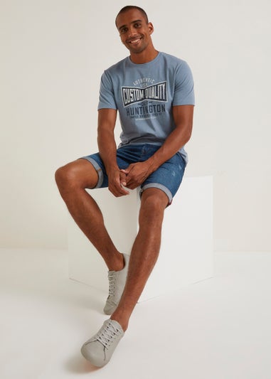 Blue Custom Quality Print T-Shirt