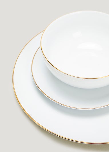 12 Piece Gold Rim Dinner Set