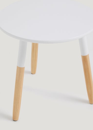 White Colour Block Side Table (48cm x 48cm)