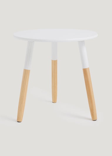 White Colour Block Side Table (48cm x 48cm)