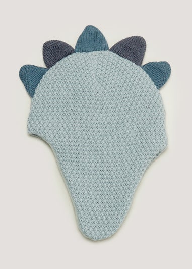 Blue Dinosaur Spike Baby Trapper Hat (Newborn-2yrs)