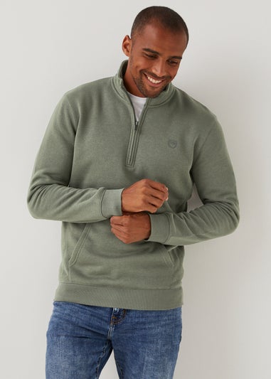 Khaki Essential Half Zip Sweatshirt