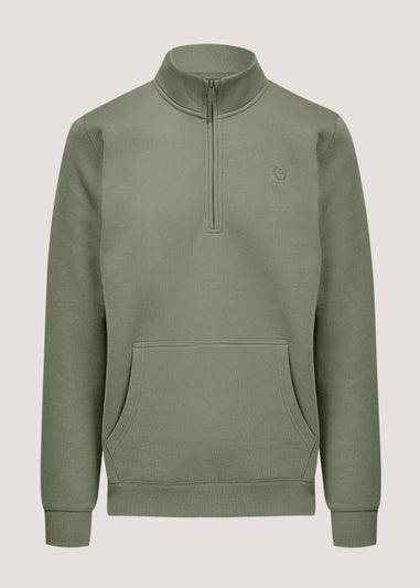 Khaki Essential Half Zip Sweatshirt