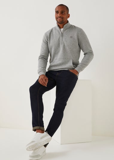 Grey Essential Half Zip Sweatshirt