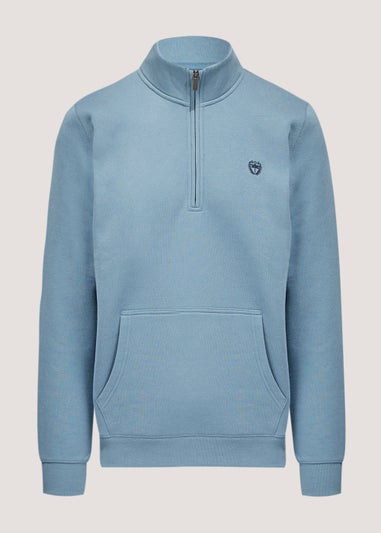 Blue Essential Half Zip Sweatshirt