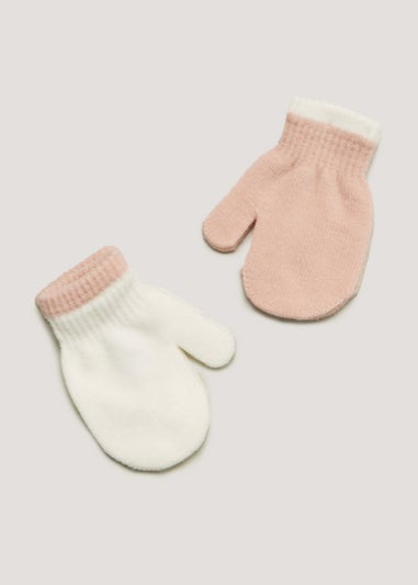 2 Pack Pink & Cream Magic Mittens (3mths-6yrs)