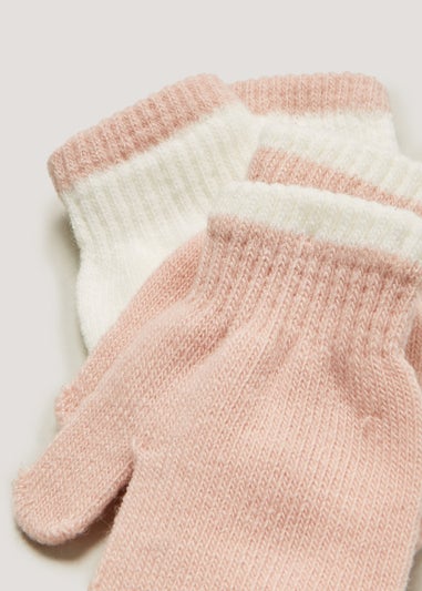 2 Pack Pink & Cream Magic Mittens (3mths-6yrs)