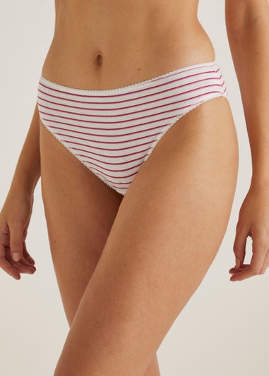 5 Pack Spots & Stripes High Leg Knickers