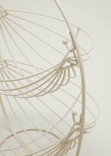 Taupe Wire Two Tier Fruit Basket (30cm x 47.5cm)
