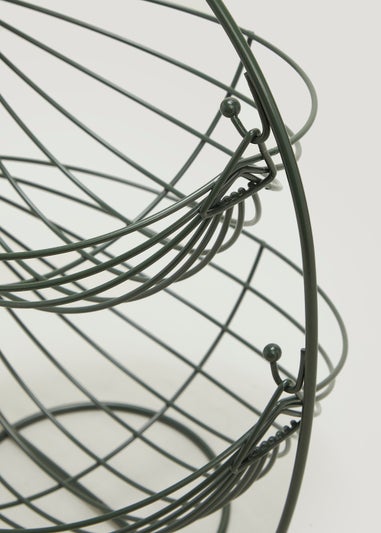 Green Wire Two Tier Fruit Basket (30cm x 47.5cm)