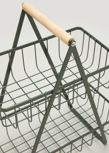 Green Wire Two Tier Storage Basket (48cm x 35cm)