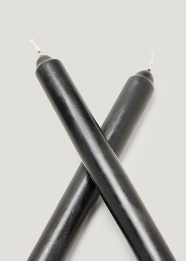 2 Pack Black Dinner Candles (12.5cm)