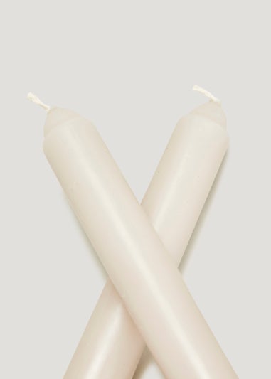 2 Pack Oatmeal Dinner Candles (12.5cm)