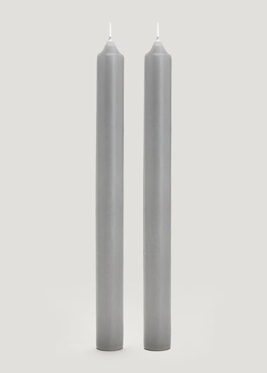 2 Pack Grey Dinner Candles