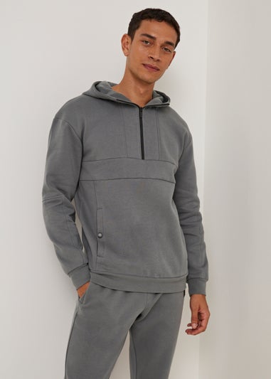 US Athletic Grey Half Zip Hoodie