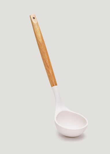 Off White Acacia Ladle (30cm x 8cm)