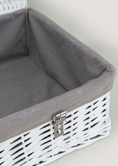 White Woven Underbed Storage Box (75cm x 50cm x 20cm)