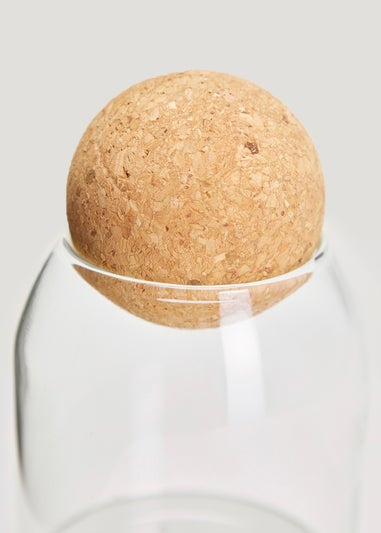Glass Canister With Round Cork Lid (14cm x 9cm)