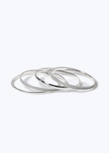 4 Pack Glitter Paper & Silver Bangles