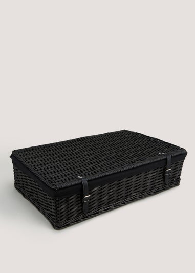 Black Woven Underbed Storage Basket (75cm x 50cm x 20cm)